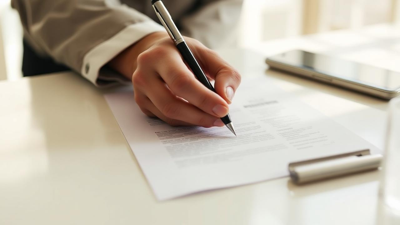 Person signing a document